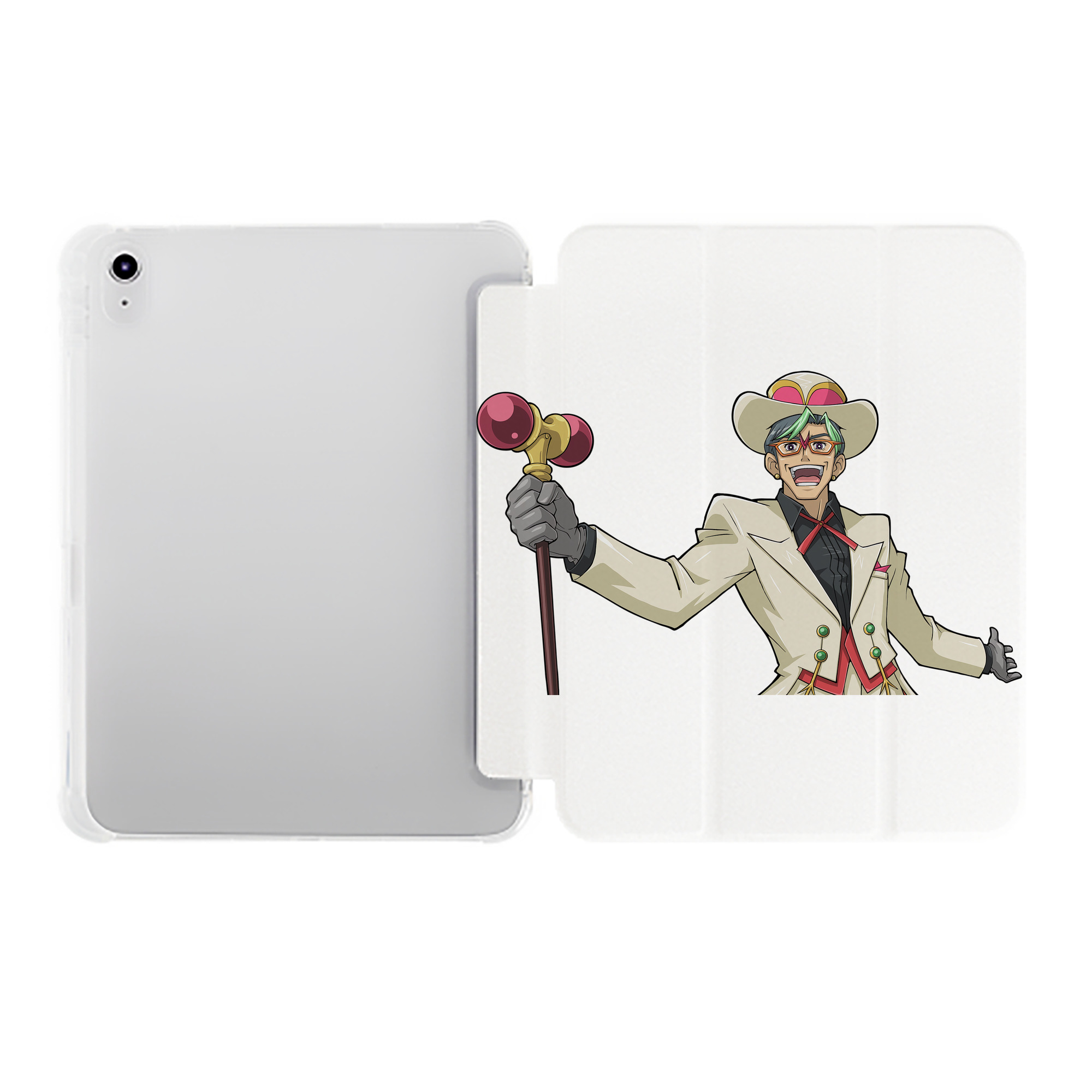 （画像用） 遊☆戯☆王 Yu-Gi-Oh! IPad ケース ペン収納付き 三つ折りスタンド PUレザー×シリコン 対応機種9.5/10.5/10.9インチ